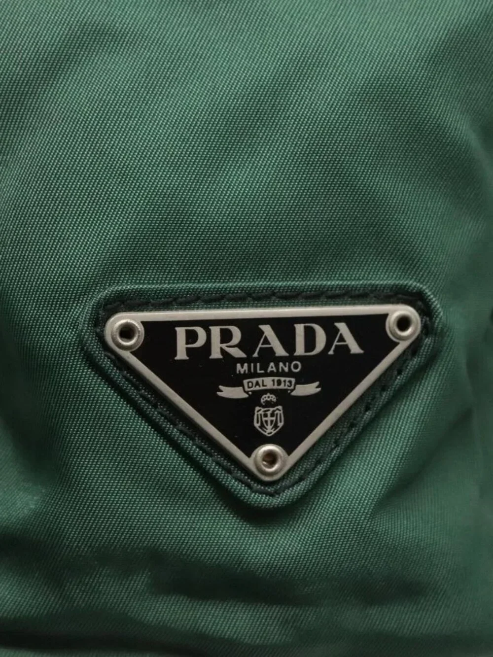 PRADA Hand Bag Nylon Green Auth th5642